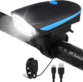 Luz para Bicicleta con Pito 🔊 Linterna Recargable 250 Lumens para Mayor Seguridad