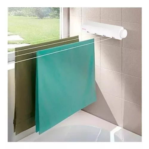 Tendedero Retráctil de Pared 🧺 Ahorra Espacio con 4 Cuerdas