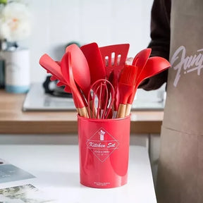 Set de 12 Utensilios de Cocina en Silicona 🍳 Resistentes al Calor