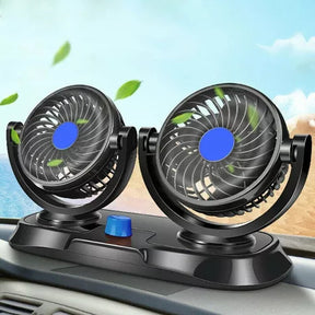 Ventilador Doble para Auto 360° 🚗❄️ Enfriamiento Potente