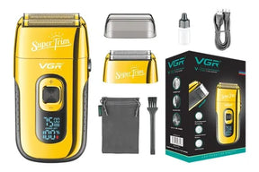Afeitadora Profesional VGR V-332 Dorada – Recargable con Pantalla LED ✂️