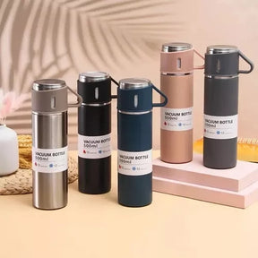 Set de Termos con 3 Vasos 500ml ☕ Acero Inoxidable – Ideal para Regalo