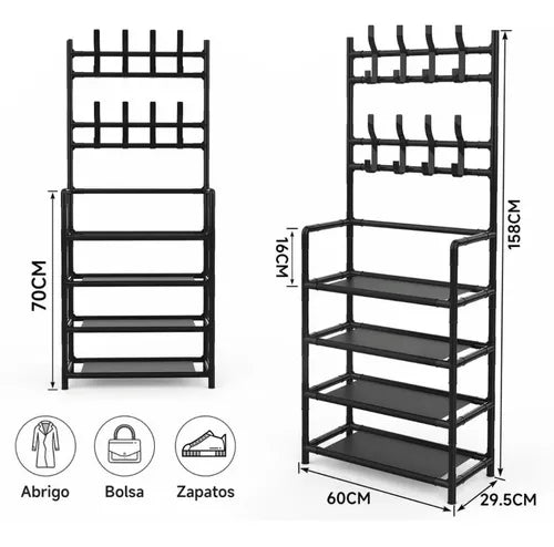 Perchero Organizador 5 Niveles con Zapatero – Diseño Compacto