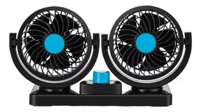 Ventilador Doble para Auto 360° 🚗❄️ Enfriamiento Potente