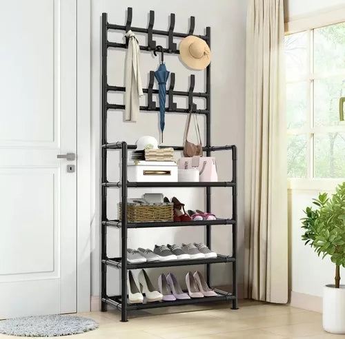 Perchero Organizador 5 Niveles con Zapatero – Diseño Compacto