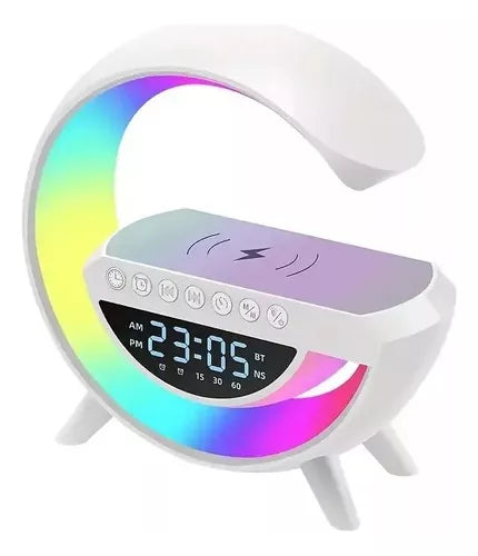 Parlante Bluetooth 3 en 1 🔊💡 Lámpara + Cargador Inalámbrico