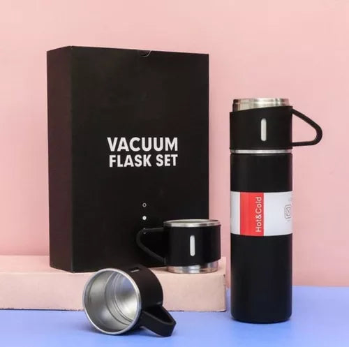 Set de Termos con 3 Vasos 500ml ☕ Acero Inoxidable – Ideal para Regalo