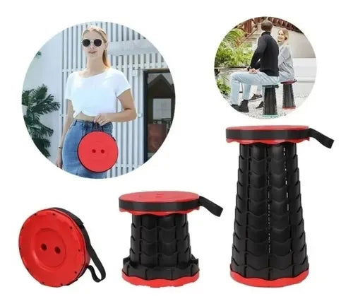Silla Plegable Retráctil 🪑 Soporta hasta 130 kg | Portátil y Resistente