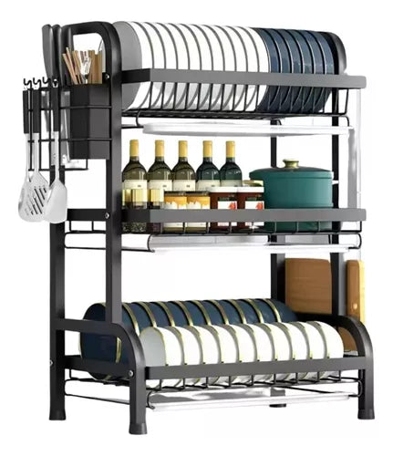 Escurridor de Platos Ajustable 🍽️ Organizador de Cocina Ahorra Espacio