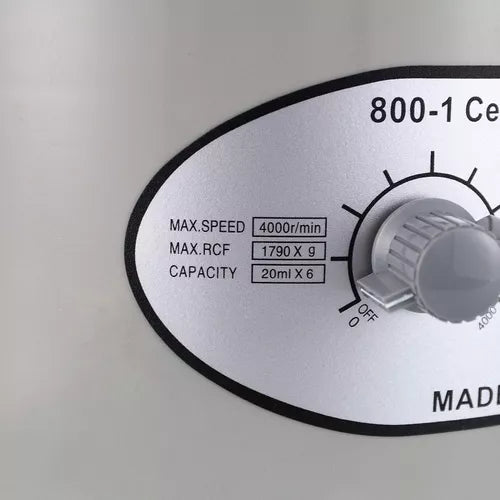 🧪 Centrífuga De Laboratorio 800-1 Profesional | 6 Tubos 20ml | Velocidad Ajustable