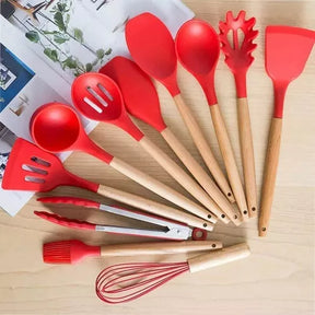 Set de 12 Utensilios de Cocina en Silicona 🍳 Resistentes al Calor