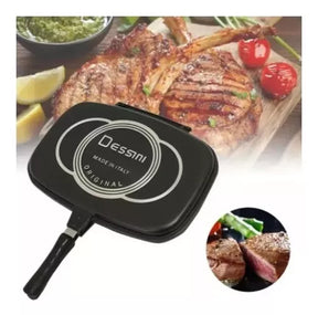 Sartén Doble Parrilla Antiadherente 36 cm 🍳 Cocina Fácil por Ambos Lados