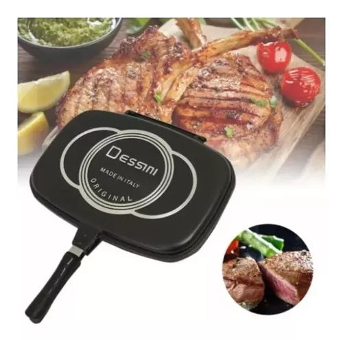 Sartén Doble Parrilla Antiadherente 36 cm 🍳 Cocina Fácil por Ambos Lados