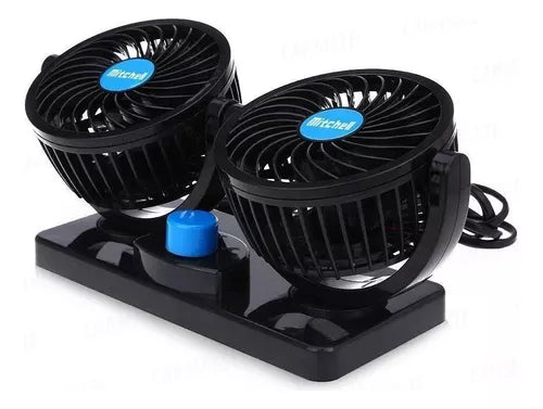 Ventilador Doble para Auto 360° 🚗❄️ Enfriamiento Potente
