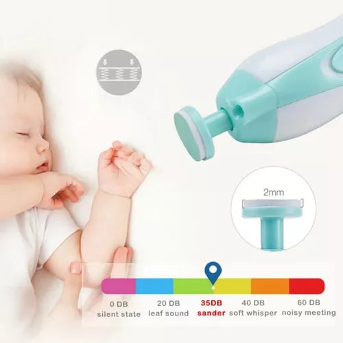 Pulidor de Uñas Eléctrico para Bebé 👶 Lima Segura y Suave para Recién Nacidos
