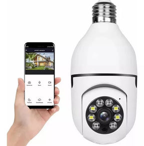 Cámara de Seguridad WiFi tipo Bombillo 💡 Visión Panorámica 360°