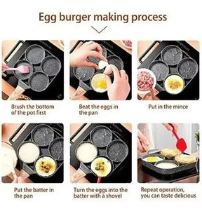 Sartén Antiadherente de 4 Puestos – Huevos, Arepas y Pancakes Perfectos 🍳