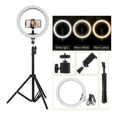 Aro de Luz LED Profesional con Trípode Ajustable – Iluminación Perfecta 💡
