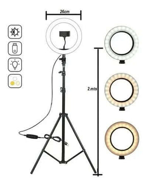 Aro de Luz LED Profesional con Trípode Ajustable – Iluminación Perfecta 💡