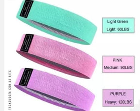 Bandas Elásticas de Resistencia para Glúteos 🍑 Set de 3 Bandas Fitness para Ejercicio