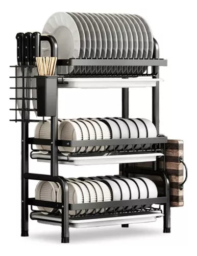 Escurridor de Platos Ajustable 🍽️ Organizador de Cocina Ahorra Espacio