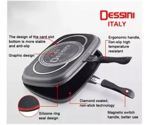 Sartén Doble Parrilla Antiadherente 36 cm 🍳 Cocina Fácil por Ambos Lados