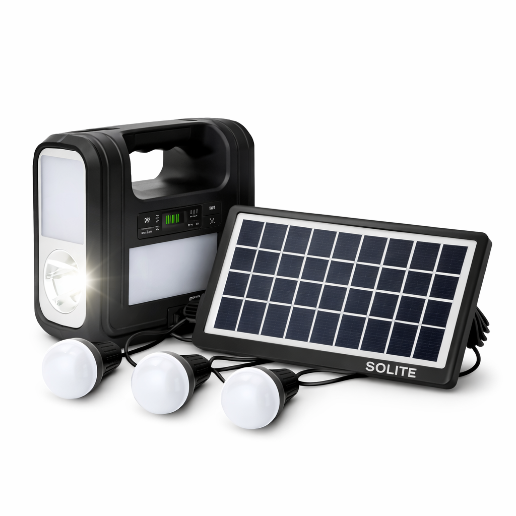 Kit Panel Solar Con Batería Y 3 Bombillos De 3w Carga Usb 5v
