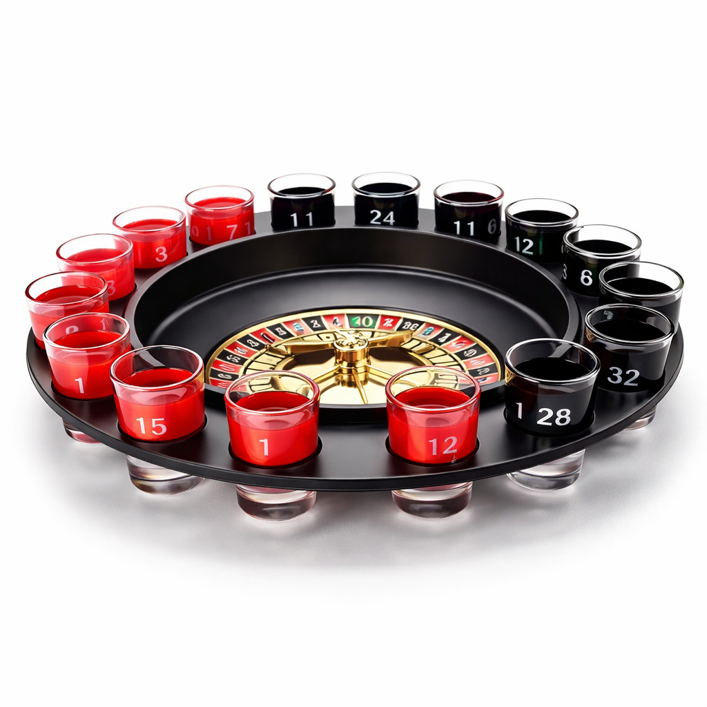 Ruleta de Shots con 16 Copas – Juego de Fiesta para Bebidas 🎉
