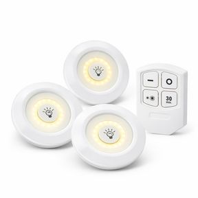 Set de 3 Lámparas LED Inalámbricas 💡 Adhesivas con Control Remoto