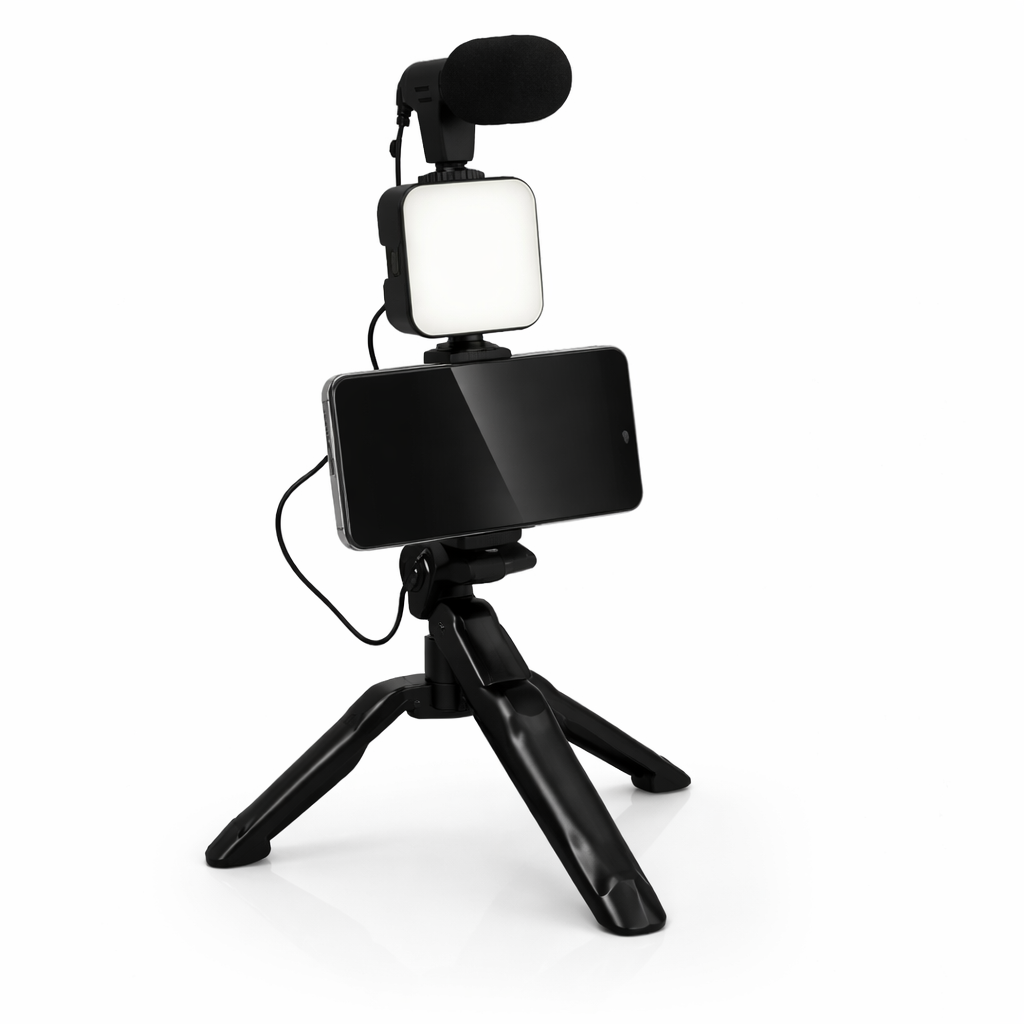 Kit Estabilizador para Celular 🎥 Luz LED + Micrófono y Control