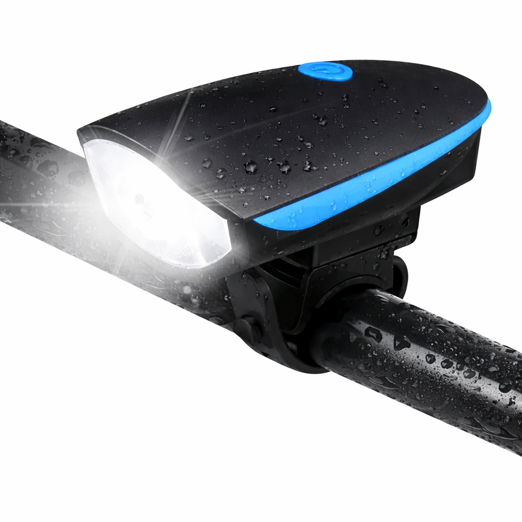 Luz para Bicicleta con Pito 🔊 Linterna Recargable 250 Lumens para Mayor Seguridad