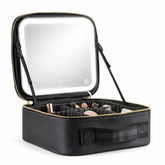 Bolsa Cosmética  con Espejo y Luz LED 💄 Organizador de Maquillaje para Viaje