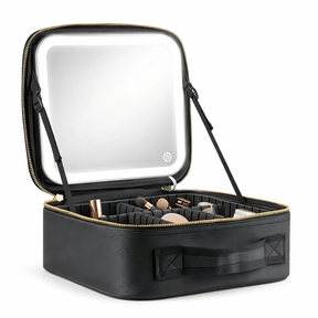 Bolsa Cosmética  con Espejo y Luz LED 💄 Organizador de Maquillaje para Viaje