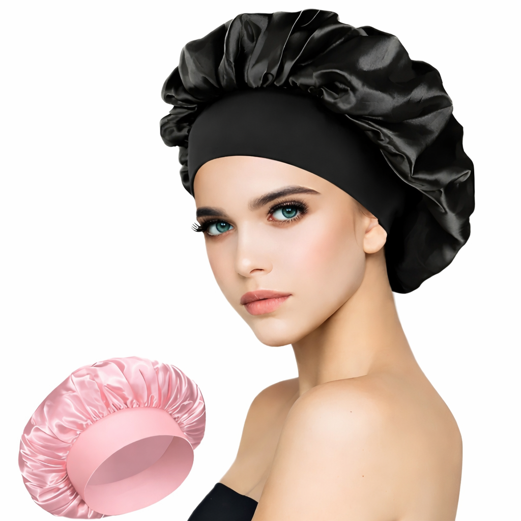 Gorro de Satén para Dormir 🌙 Protege Cabello Rizado, Crespo y Ondulado sin Frizz