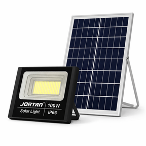 Reflector Solar Jortan 100W LED Exterior – Iluminación Potente sin Consumo ☀️