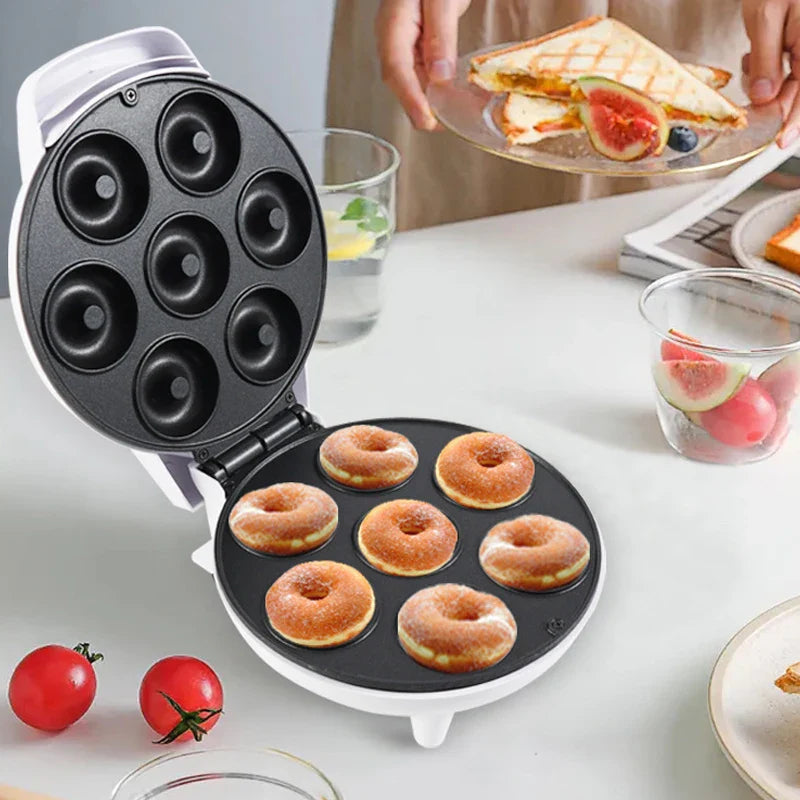 Máquina para Donas Antiadherente 🍩 Prepara 7 Donuts en Minutos
