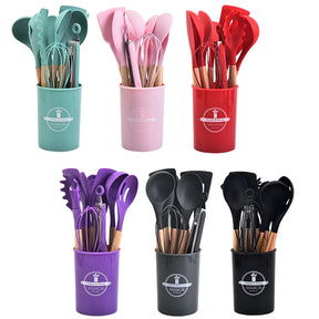 Set de 12 Utensilios de Cocina en Silicona 🍳 Resistentes al Calor