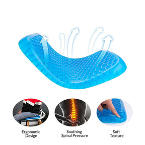 Cojín de Gel Ortopédico para Silla 🪑 Alivia Dolor de Coxis y Espalda