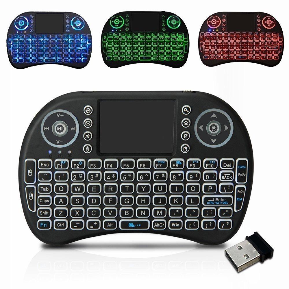 Mini Teclado Inalámbrico con AirMouse 🎮 Iluminado y Compatible con Android TV y Smart TV