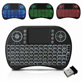 Mini Teclado Inalámbrico con AirMouse 🎮 Iluminado y Compatible con Android TV y Smart TV