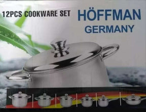 Batería de Ollas Hoffman Germany 🍳 Acero Inoxidable Premium (12 Piezas)