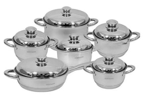 Batería de Ollas Hoffman Germany 🍳 Acero Inoxidable Premium (12 Piezas)