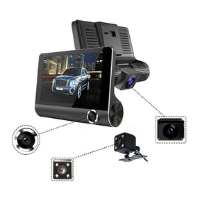 Cámara de Seguridad para Carro 🚗 Triple Visión + Reversa