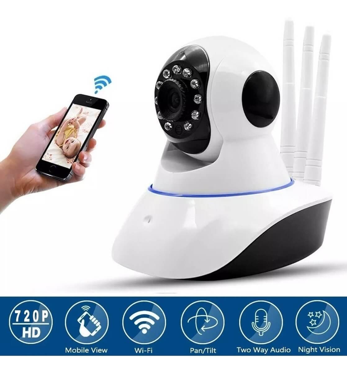 Cámara de Seguridad WiFi Robótica 360° 🌙 Visión Nocturna HD