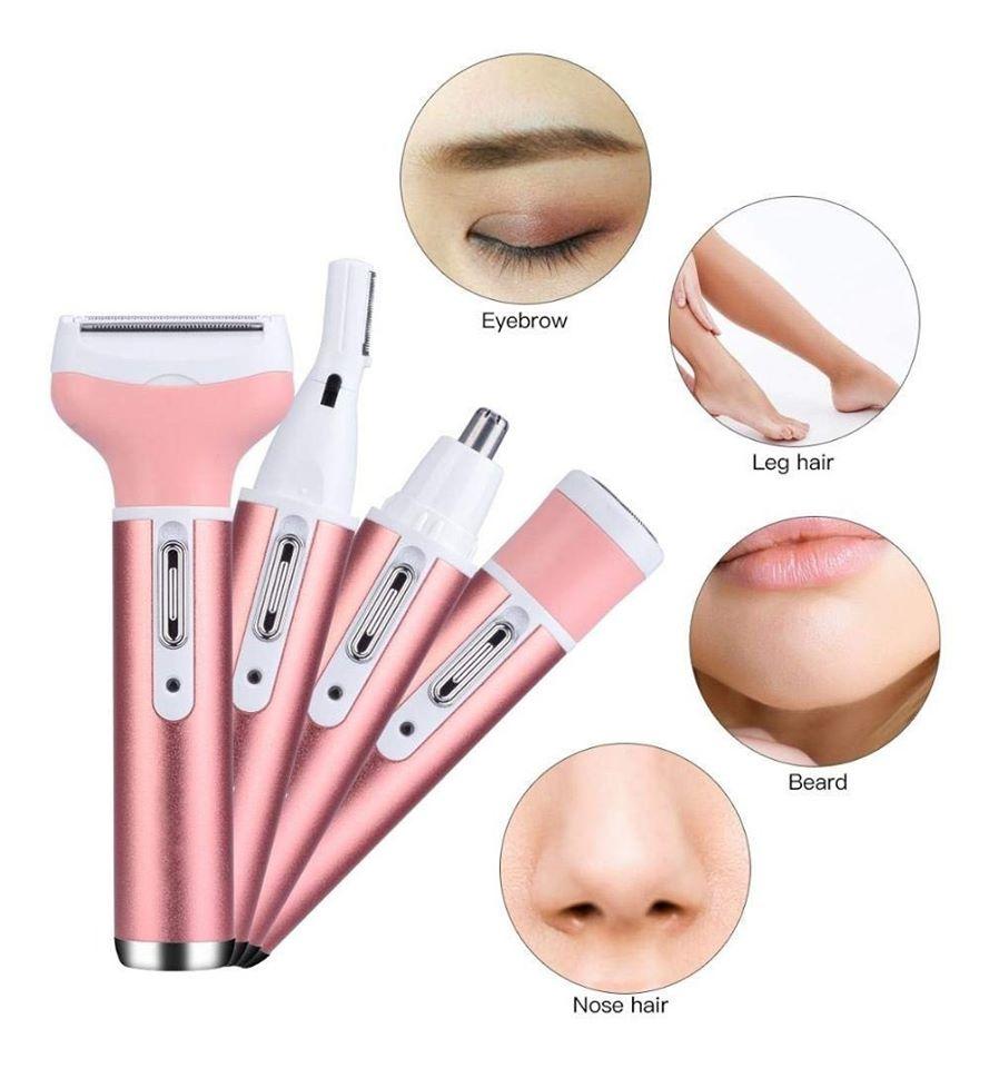 Depiladora Corporal Recargable 4 en 1 ✨ Cejas, Nariz y Rostro
