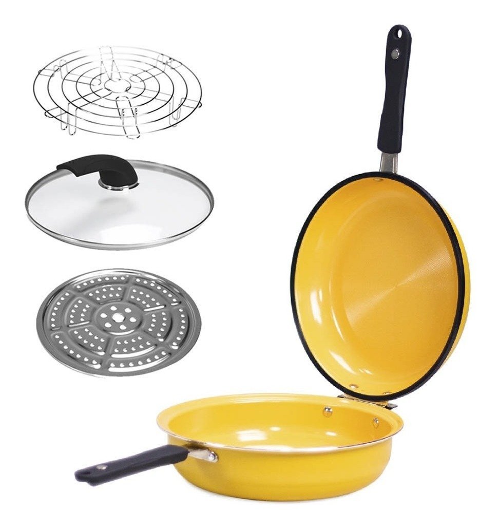 Sartén Doble Antiadherente 🍳 Cocina por Ambos Lados sin Voltear